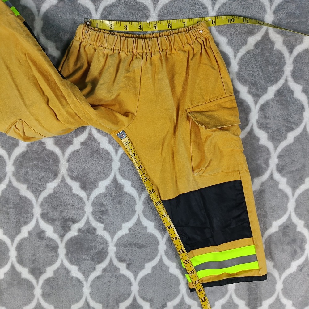 Firefighter Costume Kids 3T 4T Tan Reflective Two Piece Set Dress Up Halloween - Picture 7 of 13